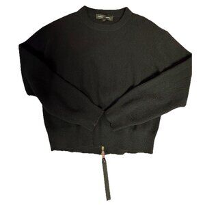 proenza schouler black wool cashmere sweater with trendy back zipper detail sz m